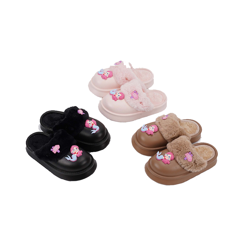Cartoon Lightweight EVA Platform Shoes for Girls Soft cotton Slippers-2