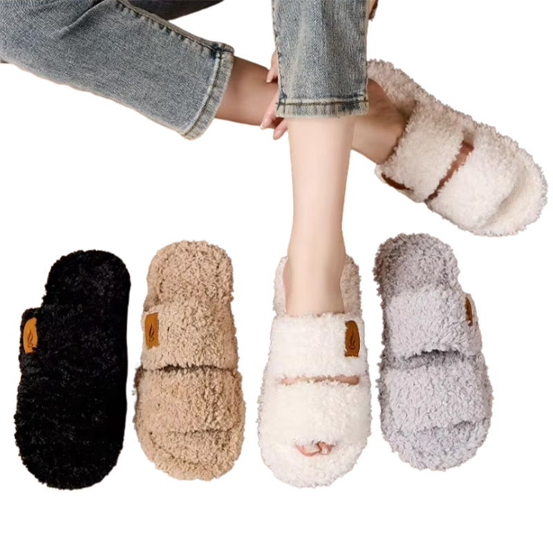 CloudGlide Fuzzy Open-toe Slippers for Women-5