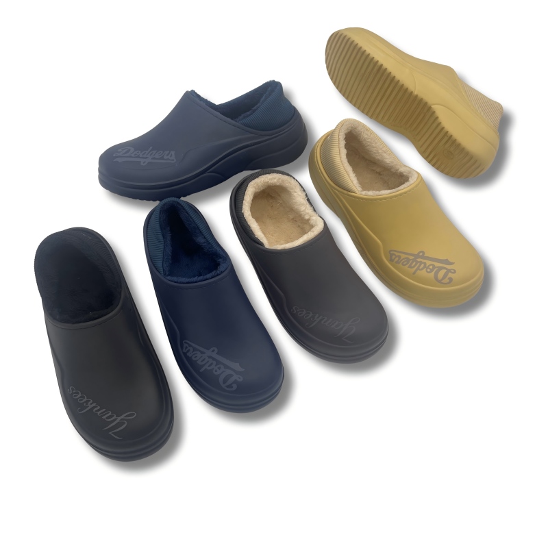 EVA Men's Plush Lined Winter Clogs - Thick Sole Warm Slippers-1