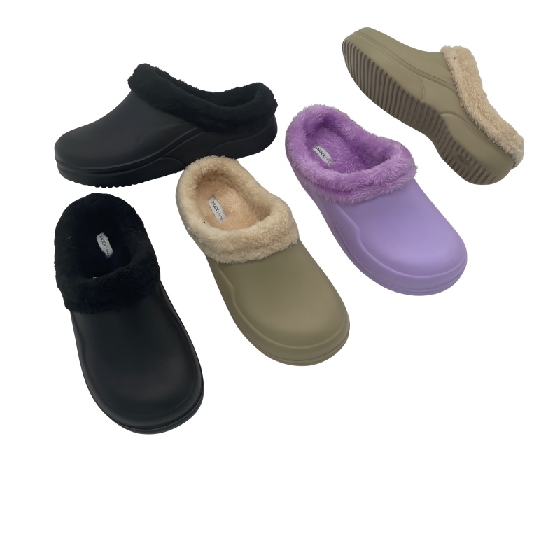EVA Men's Plush Lined Winter Clogs - Thick Sole Warm Slippers-3