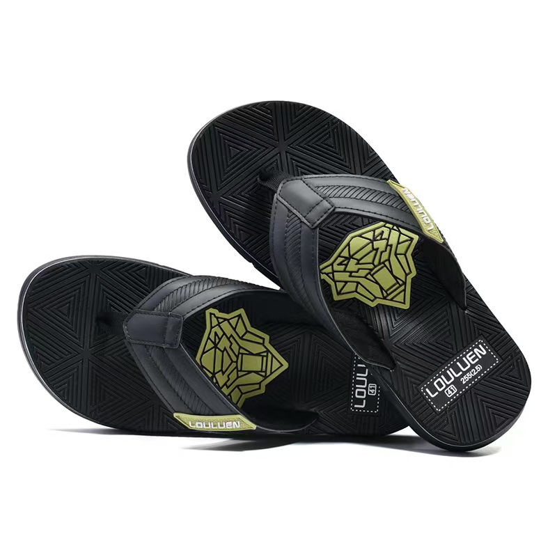 Trendy Tiger Head Print Men's casual flip flops(2)
