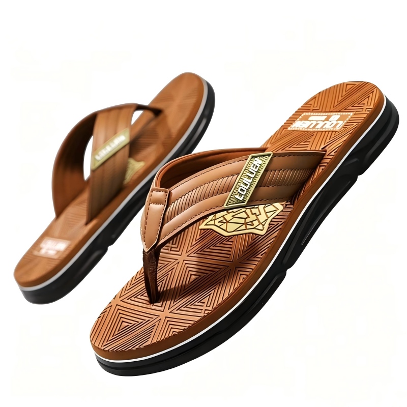 Trendy Tiger Head Print Men's casual flip flops(9)