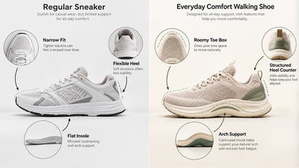 Flat lay of shoe design components on a wooden table